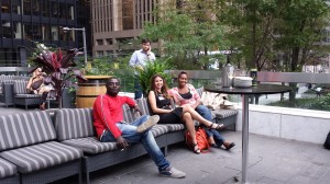 (From left) Fleet Street Law's Rocco Achampong with Public Relations Interns Katerina Chekurova and Akay Hendricks